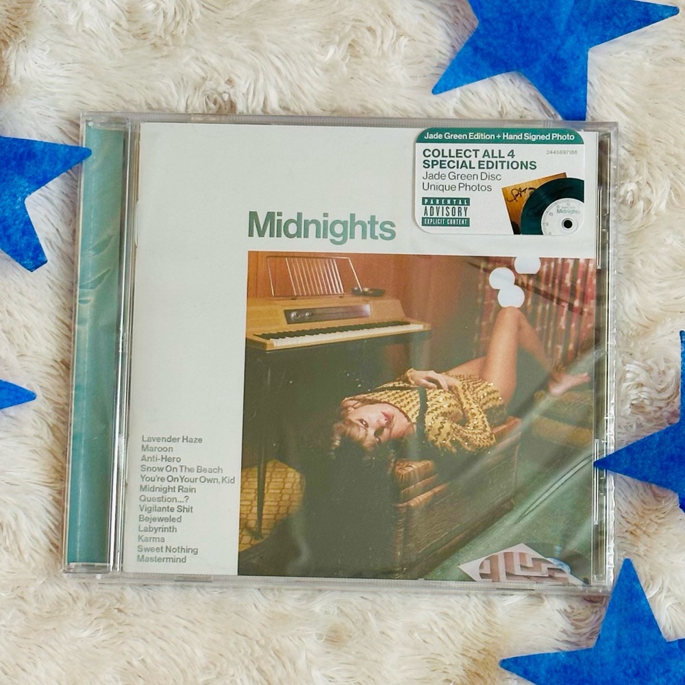 Hand signed Taylor Swift Jade Midnights CD *Unopened w/ confetti
